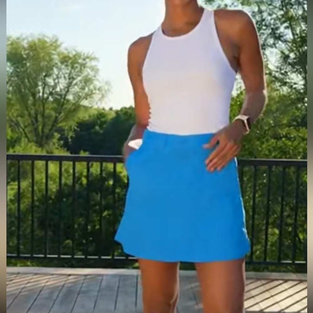 Vibrant Blue Cotton Skort